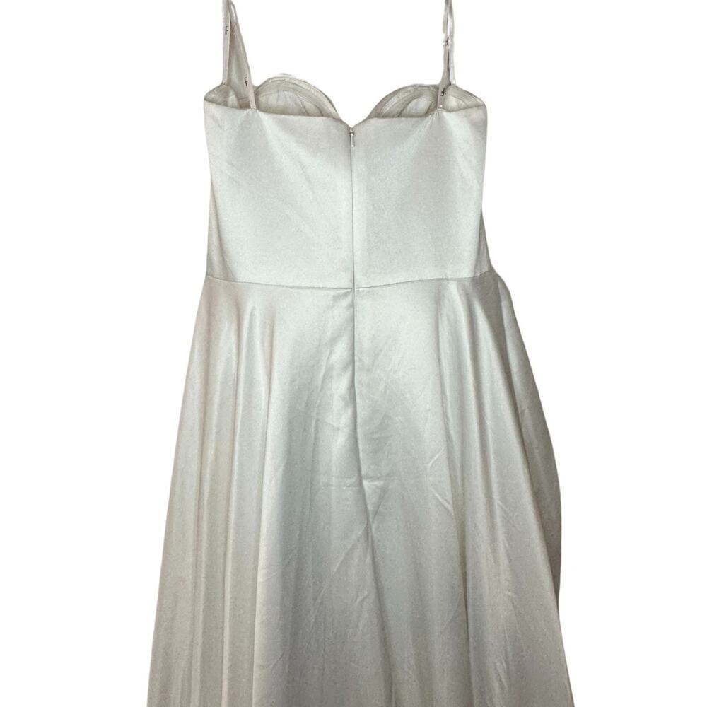 Lulus “Lifetime of Love” White Satin Strapless A-Line Gown - Size 8 – NWOT💍✨ - Picture 8 of 11